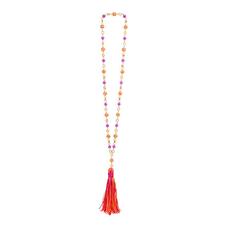 Collar Naranja Fiusha Con Borla