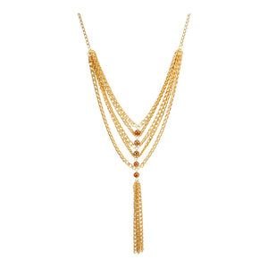 Collar De Cadenas C/ Cuentas Café