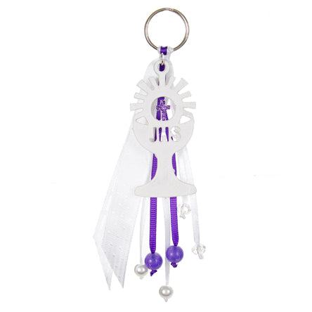 Llavero Blanco/Morado