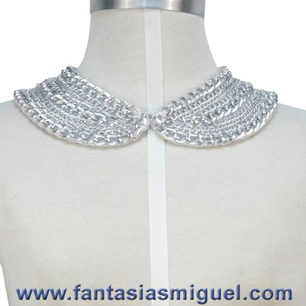 Cuello Blanco De Cadena Plata