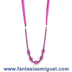 Pulsera Morada Con Plata