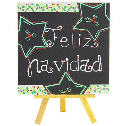Pizarrón Feliz Navidad Con Estrellas