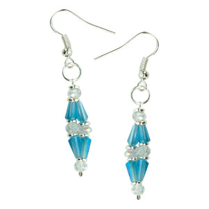 Aretes Con Pirámde Y Rondel Azul