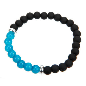 Pulsera De Cuentas Negro Y Jade