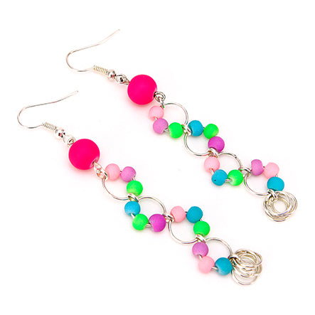 Aretes Plata Multicolor Neón