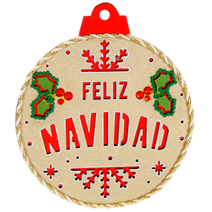 Esfera Feliz Navidad Oro