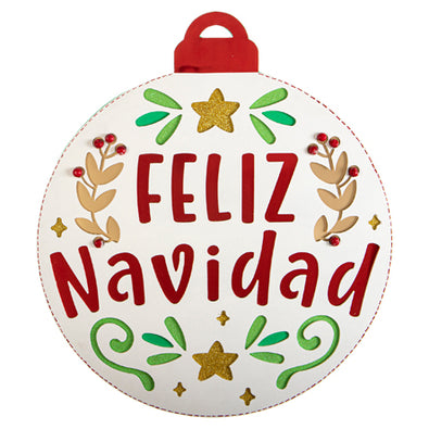 Fantasías Miguel Clave:JE5 Esfera Feliz Navidad Hojas