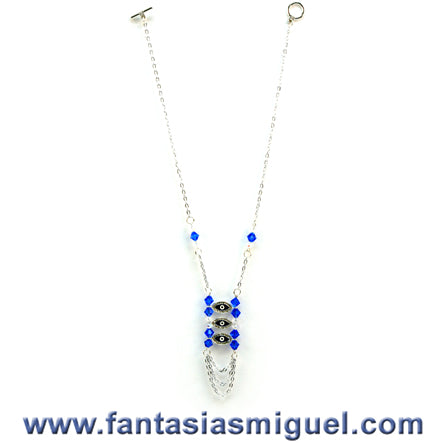Collar De Cristales C/ Dijes De Ojos De La Suertes