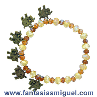 Fantasías Miguel Clave:JO407 Pulsera De Borrego Oro Antigüo Y Rondeles