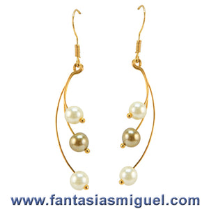 Aretes De Perla Marfil Y Topacio