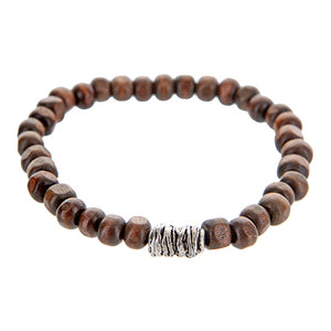 Pulsera Café Con Metal Fundido