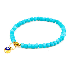 Pulsera Turquesa Con Dije Ojito