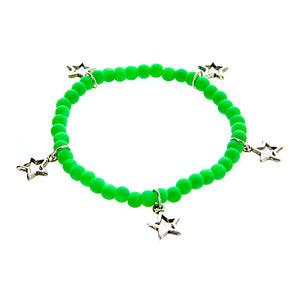 Pulsera Verde Con Estrellas