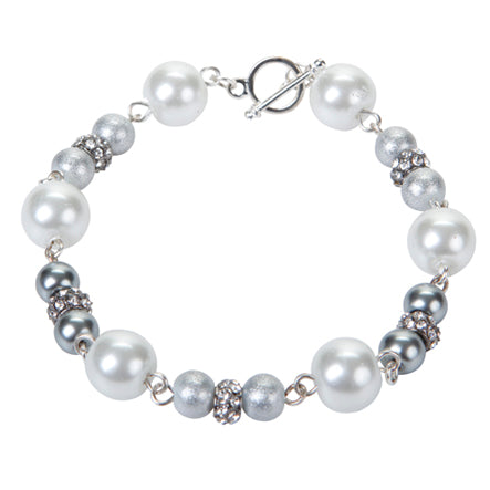 Pulsera Con Perlas Y Cuenta Cristal