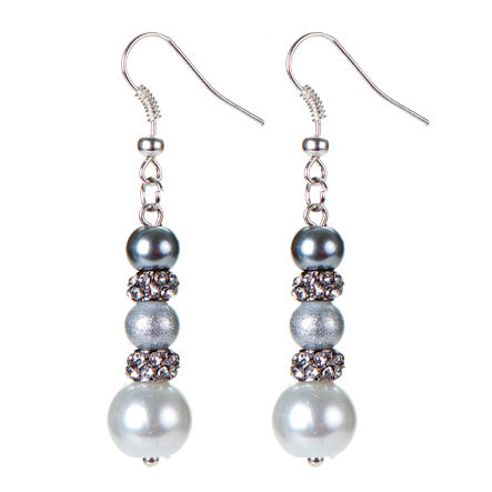 Aretes Con Perlas Y Rondel De Cristal