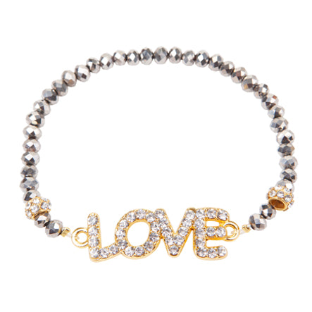 Pulsera Plata Con Dije Love Oro Crital