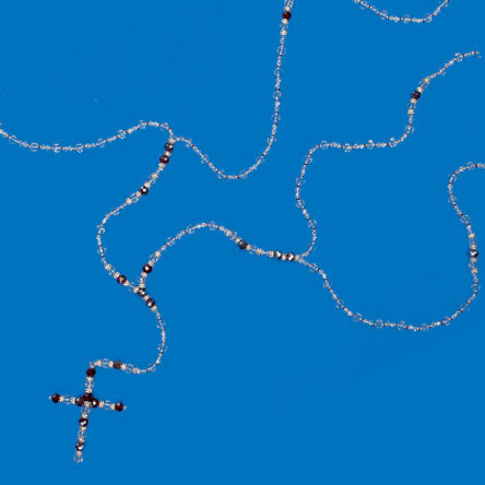 Lazo Con Rondeles De Cristal Lustre-Rojo