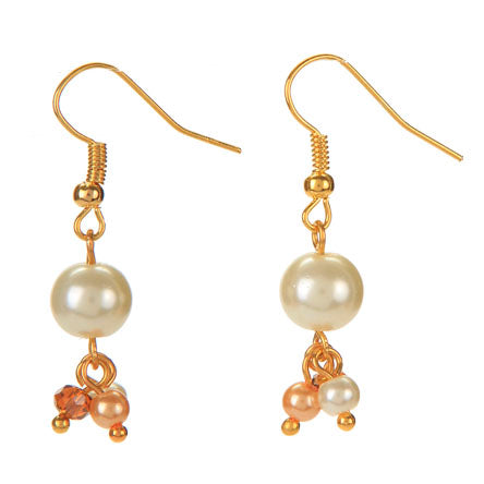 Aretes De Perla Y Rondeles Engarzados