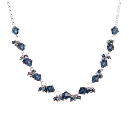 Collar De Cadena Y Argollas Con Cristal Preciosa