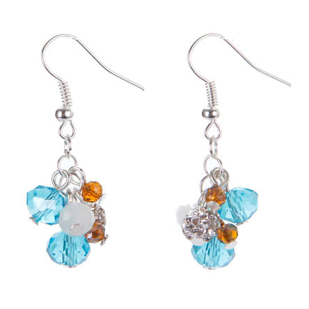 Aretes De Rondel Turquesa/Blanco/Topacio