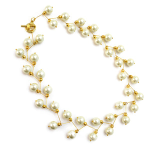 Collar Perlas Oro / Marfil