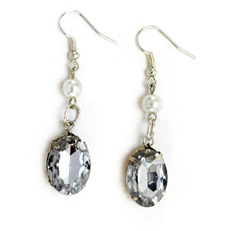 Aretes Con Perla Y Cristal
