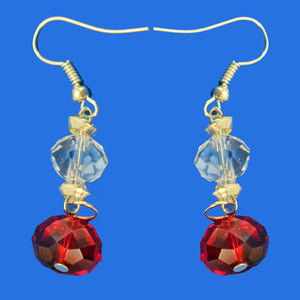 Aretes Rojo-Cristal