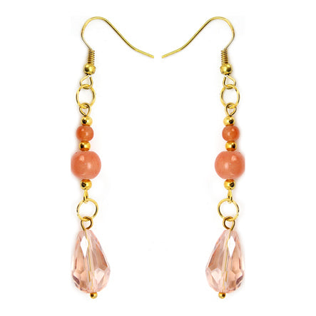 Aretes Coral-Oro