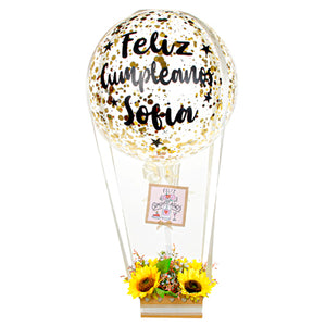 Globo Feliz Cumpleaños Con Girasoles