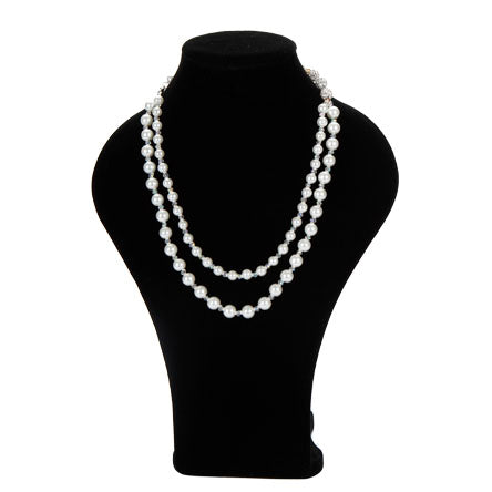 Collar Doble Con Perlas Y Rondeles De Cristal
