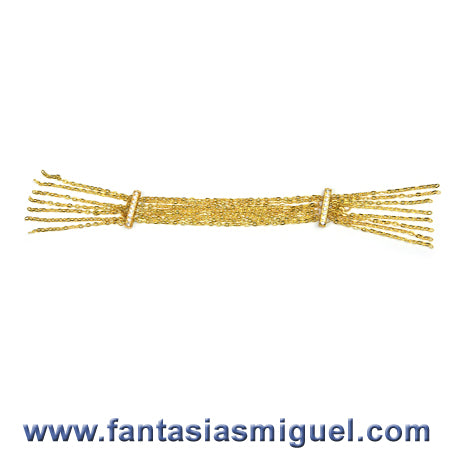 Brazalete Con Cadena Y Puente Oro