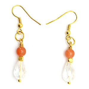 Aretes Coral-Oro