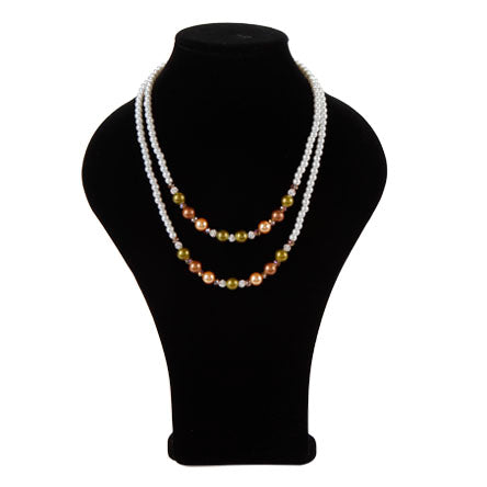 Collar Doble De Perlas Multicolor