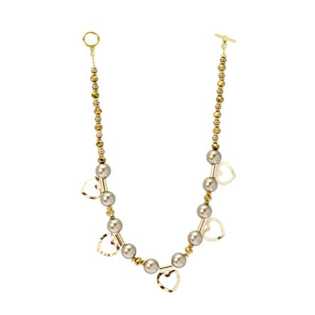 Collar Corazones Oro-Topacio