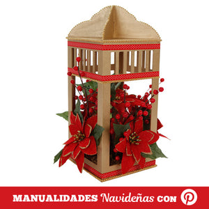 Quinqué De Madera Navideño