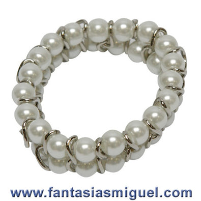 Fantasías Miguel Clave:RG232 Pulsera Doble Perla Con Eslabón