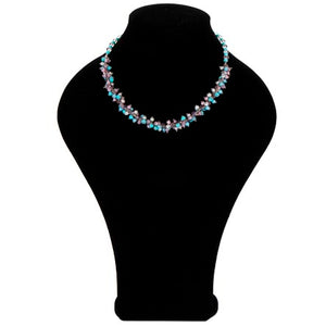 Collar De Cuentas Y Perlas Azul/Lavanda