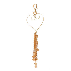 Colgante Para Bolsa Corazón Con Cadena Y Rondeles