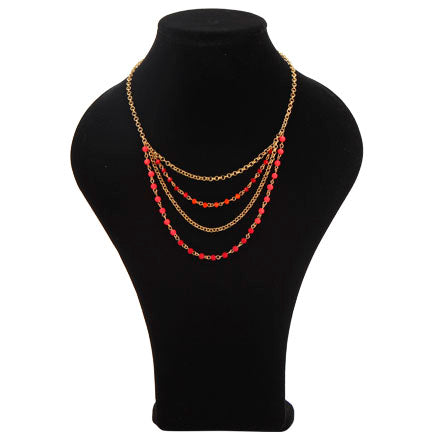 Collar De Cadena Oro Y Engarces Con Cuentas Caucho