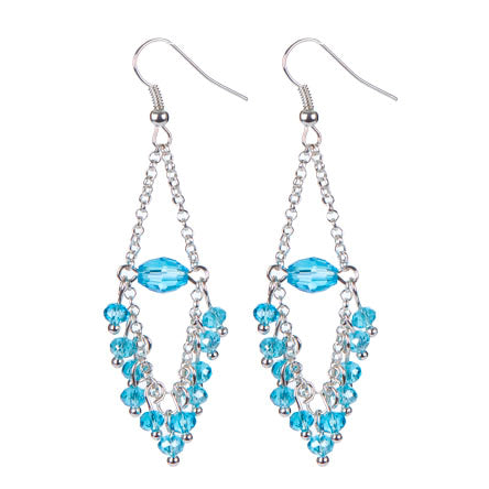 Aretes Colgantes De Cadena Con Rondel Turquesa