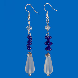 Aretes  Con Gota De Cristal Y Rondel Facetado