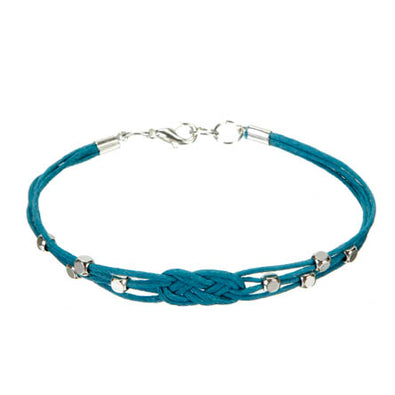 Fantasías Miguel Clave:SZ14 Pulsera Infinito De Cordón Encerado Azul