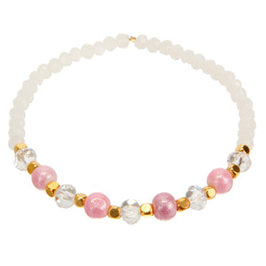 Pulsera Ensartada Con Perlas Destellos Y Rondel
