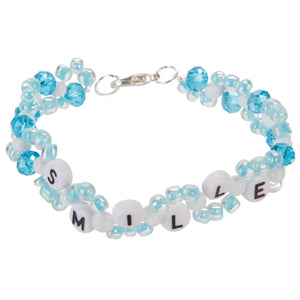 Pulsera Con Cuentas De Letras Azul