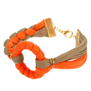 Pulsera De Cordón Paracaídas Naranja/Café