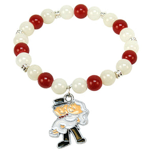 Pulsera Con Dije Novios, Blanco Rojo