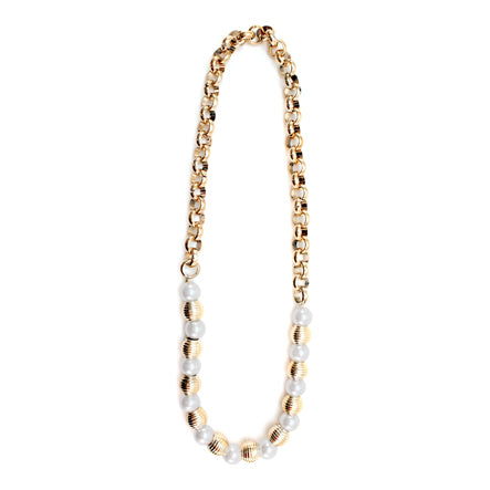 Collar Con Cadena Y Perlas