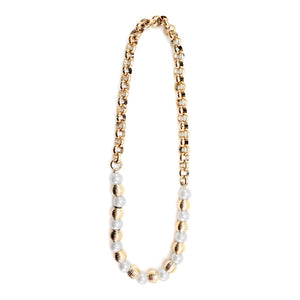 Collar Con Cadena Y Perlas
