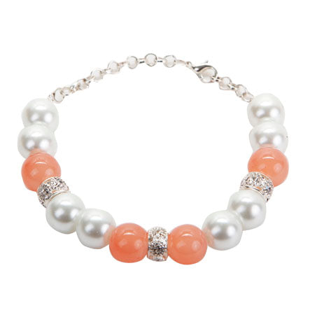 Pulsera Con Perlas Y Cta. Coral