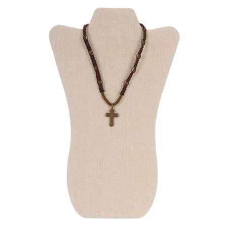 Collar Con Cruz Dorada Y Argollas